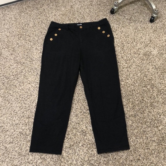 Saint + Sofia Straight Trouser Pants Size US 12 Black - Picture 2 of 10
